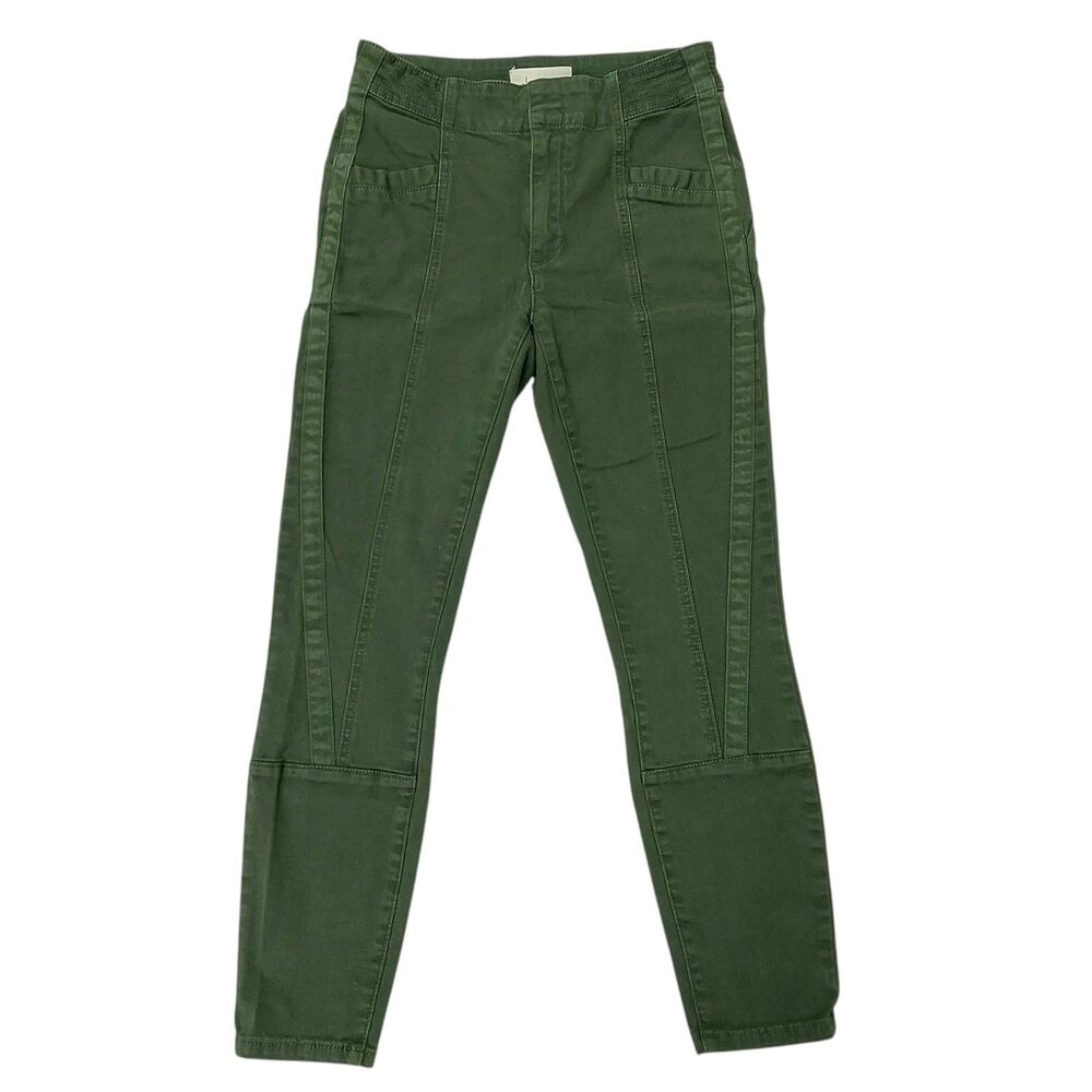 Anthropologie Utility Pants Womens Pants 27 Green Slim Cotton Comfort Stretch